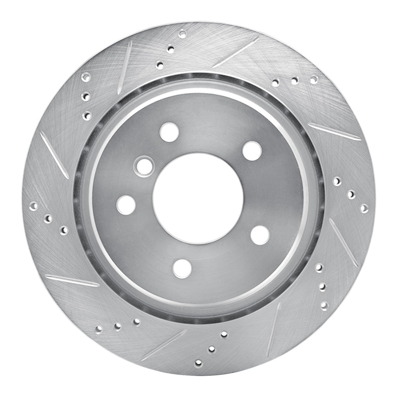 BMW Z3 Brake Rotor (1) - Right Rear - R1 Concepts - Drilled & Slotted - Silver - `95-`02